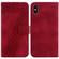 iPhone X / XS 7-shaped Embossed Leather Phone Case - Red