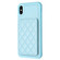 iPhone X / XS BF25 Square Plaid Card Bag Holder Phone Case - Blue