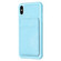 iPhone X / XS BF28 Frosted Card Bag Phone Case with Holder - Blue