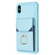 iPhone X / XS BF29 Organ Card Bag Ring Holder Phone Case - Blue