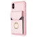 iPhone X / XS BF29 Organ Card Bag Ring Holder Phone Case - Pink