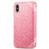 iPhone X / XS Blooming Mandala Embossed Pattern Magnetic Horizontal Flip Leather Case with Holder & Card Slots & Wallet - Pink