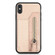 iPhone X / XS Carbon Fiber Horizontal Flip Zipper Wallet Phone Case - Khaki