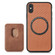 iPhone X / XS Carbon Fiber Leather Card Magsafe Magnetic Phone Case - Brown