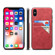 iPhone X / XS Card Slots Full Coverage PU+TPU Phone Case - Red