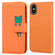 iPhone X / XS Cartoon Buckle Horizontal Flip Leather Phone Case - Orange