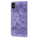 iPhone X / XS Cartoon Sakura Cat Embossed Leather Case - Purple