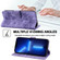iPhone X / XS Cartoon Sakura Cat Embossed Leather Case - Purple
