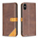 iPhone X / XS Color Matching Double Sewing Thread Leather Case - Brown