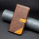 iPhone X / XS Color Matching Double Sewing Thread Leather Case - Brown