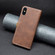 iPhone X / XS Color Matching Double Sewing Thread Leather Case - Brown