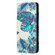 iPhone X / XS Colored Drawing Pattern Invisible Magnetic Horizontal Flip PU Leather Case with Holder & Card Slots & Wallet - Blue Leaves