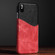 iPhone X / XS Contrast Color PU Leather Protector Back Case with Card Slot  - Red