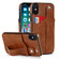 iPhone X / XS Crazy Horse Texture Shockproof TPU + PU Leather Case with Card Slot & Wrist Strap Holder - Brown