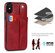 iPhone X / XS Crazy Horse Texture Shockproof TPU + PU Leather Case with Card Slot & Wrist Strap Holder - Red