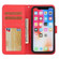 iPhone X / XS Cross Texture Detachable Leather Phone Case - Red