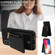 iPhone X / XS Crossbody Lanyard Zipper Wallet Leather Phone Case - Black