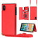 iPhone X / XS Cross-body Square Double Buckle Flip Card Bag TPU+PU Case with Card Slots & Wallet & Photo & Strap - Red