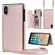 iPhone X / XS Cross-body Square Double Buckle Flip Card Bag TPU+PU Case with Card Slots & Wallet & Photo & Strap - Rose Gold