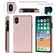 iPhone X / XS Cross-body Square Double Buckle Flip Card Bag TPU+PU Case with Card Slots & Wallet & Photo & Strap - Rose Gold