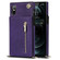 iPhone X / XS Cross-body Zipper Square TPU+PU Back Cover Case with Holder & Card Slots & Wallet & Strap - Purple