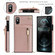 iPhone X / XS Cross-body Zipper Square TPU+PU Back Cover Case with Holder & Card Slots & Wallet & Strap - Rose Gold