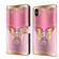 iPhone X / XS Crystal 3D Shockproof Protective Leather Phone Case - Pink Bottom Butterfly