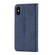 iPhone X / XS Cubic Grid Calf Texture Magnetic Closure Leather Phone Case - Blue
