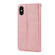 iPhone X / XS Cubic Grid Calf Texture Magnetic Closure Leather Phone Case - Rose Gold