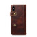 iPhone X / XS Denior Oil Wax Cowhide DK Magnetic Button Horizontal Flip Leather Case with Holder & Card Slots & Wallet - Brown