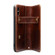 iPhone X / XS Denior Oil Wax Cowhide DK Magnetic Button Horizontal Flip Leather Case with Holder & Card Slots & Wallet - Brown