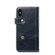iPhone X / XS Denior Oil Wax Cowhide DK Magnetic Button Horizontal Flip Leather Case with Holder & Card Slots & Wallet - Dark Blue