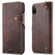 iPhone X / XS Denior Oil Wax Cowhide Magnetic Button Horizontal Flip Leather Case with Card Slots & Wallet - Brown