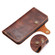 iPhone X / XS Denior Oil Wax Cowhide Magnetic Button Horizontal Flip Leather Case with Card Slots & Wallet - Dark Red