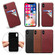iPhone X / XS Denior V1 Luxury Car Cowhide Leather Protective Case with Double Card Slots - Dark Red