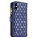 iPhone X / XS Diamond Lattice Zipper Wallet Leather Flip Phone Case - Blue