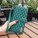 iPhone X / XS Diamond Lattice Zipper Wallet Leather Flip Phone Case - Green