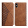 iPhone X / XS Diamond Pattern Splicing Skin Feel Magnetic Horizontal Flip Leather Case with Card Slots & Holder & Wallet - Brown