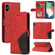 iPhone X / XS Dual-color Splicing Horizontal Flip PU Leather Case with Holder & Card Slots & Wallet - Red