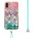 iPhone X / XS Electroplating Pattern IMD TPU Shockproof Case with Neck Lanyard - Colorful Scales