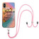 iPhone X / XS Electroplating Pattern IMD TPU Shockproof Case with Neck Lanyard - Dream Chasing Butterfly