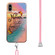 iPhone X / XS Electroplating Pattern IMD TPU Shockproof Case with Neck Lanyard - Dream Chasing Butterfly