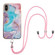 iPhone X / XS Electroplating Pattern IMD TPU Shockproof Case with Neck Lanyard - Milky Way Blue Marble