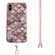 iPhone X / XS Electroplating Pattern IMD TPU Shockproof Case with Neck Lanyard - Pink Scales