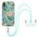 iPhone X / XS Electroplating Splicing Marble Flower Pattern TPU Shockproof Case with Lanyard - Blue Flower