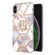 iPhone X / XS Electroplating Splicing Marble Flower Pattern TPU Shockproof Case with Rhinestone Ring Holder - Imperial Crown
