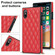 iPhone X / XS Elegant Rhombic Pattern Microfiber Leather +TPU Shockproof Case with Crossbody Strap Chain - Red