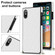 iPhone X / XS Elegant Rhombic Pattern Microfiber Leather +TPU Shockproof Case with Crossbody Strap Chain - White