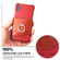iPhone X / XS Fierre Shann Color Matching Genuine Leather Back Cover Case With 360 Degree Rotation Holder & Card Slot - Red