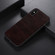 iPhone X / XS Genuine Leather Double Color Crazy Horse Phone Case - Coffee